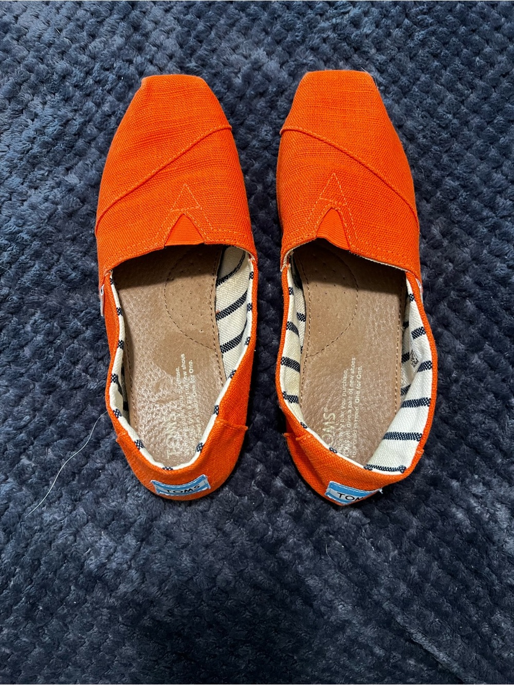 Toms Orange Canvas Slip-On Flats